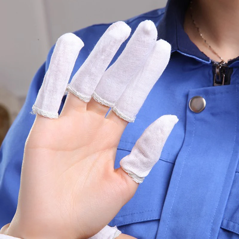 AIBUSISO 40 шт./упак. прочный белый хлопок напальчники антискользящий коврик для