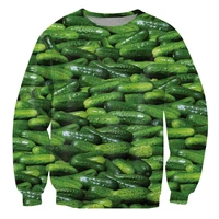 harajuku mens hoodies and sweatshirts 3d printed pickles cucumber graphic streetwear long sleeve shirt tops