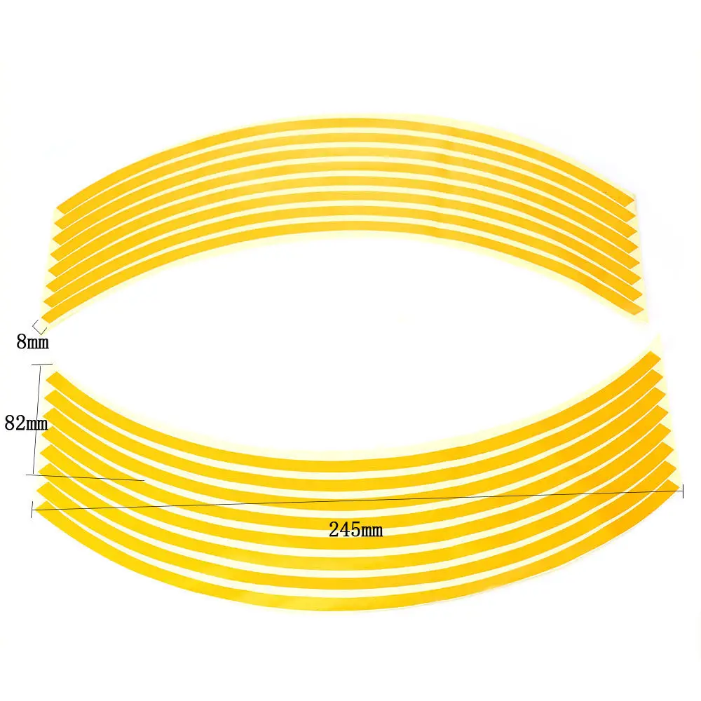 16 шт. полоски колеса мотоцикла стикеры светоотражающие наклейки ободная лента