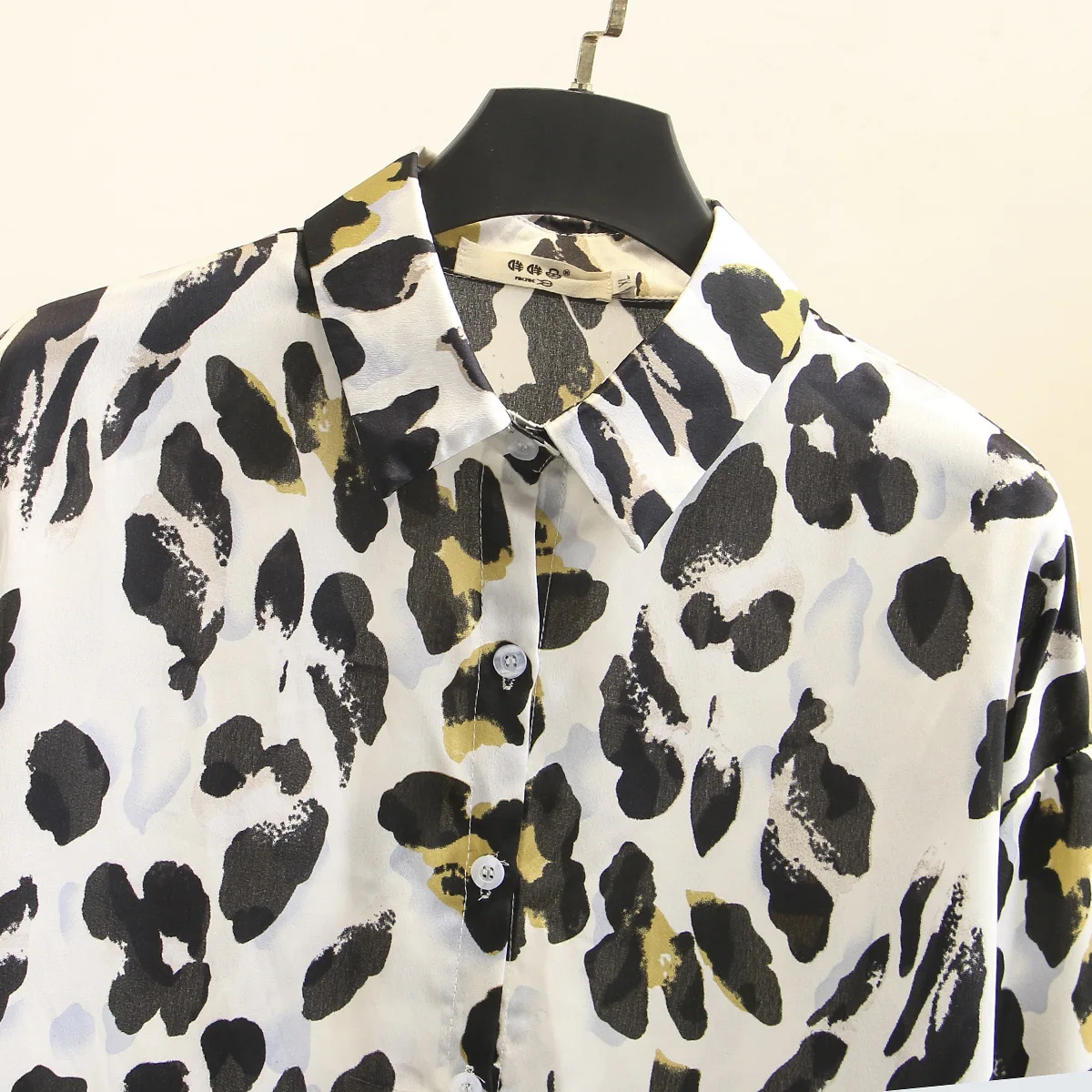 Всесезонная Женская леопардовая блузка размера плюс топы модная свободная