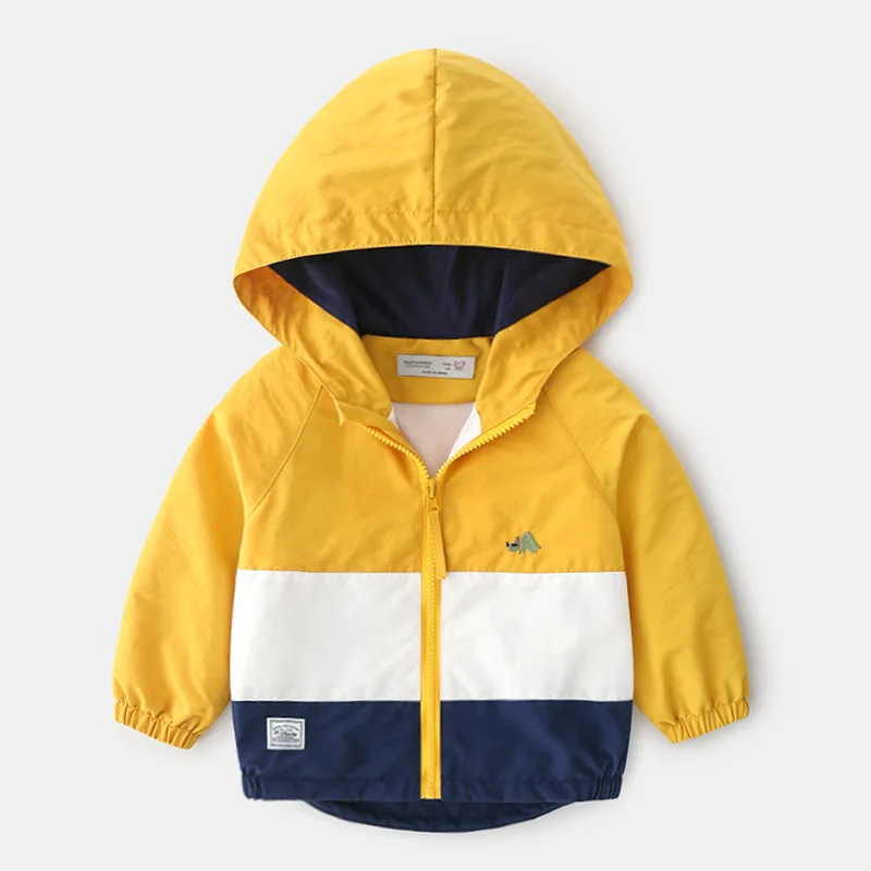 Весенние куртки с капюшоном для мальчиков и девочек Детская куртка буквенным