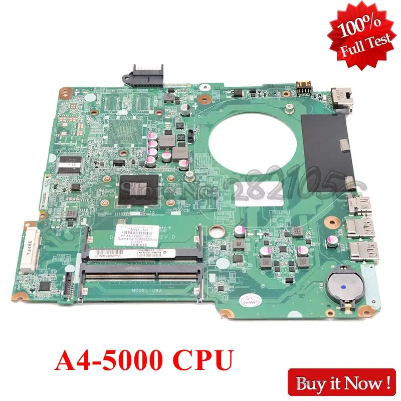 Материнская плата NOKOTION 734826-501 734826-001 DA0U93MB6D0 для ноутбука hp Pavilion 15 15Z 15-N Series основная плата A4-5000 ЦП