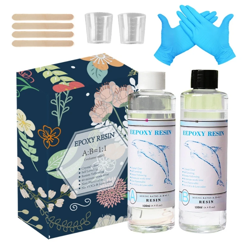 

Epoxy Resin Transparent Crystal Coating Kit Casting Resin Suitable for Art Craft Jewelry Making River Table Gift B85D