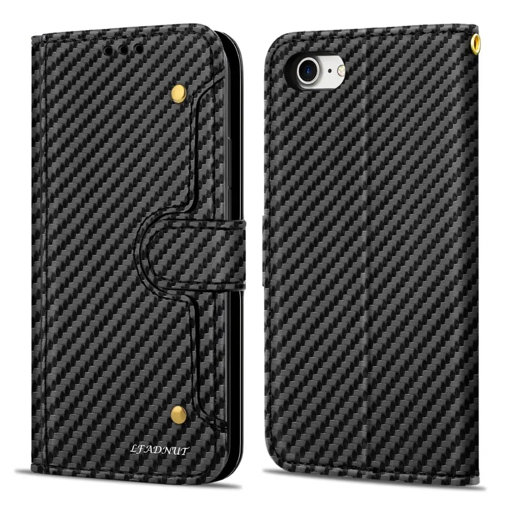 Carbon fiber LLZ. COQUE Роскошный кошелек чехол для телефона для iPhone 7 Plus 8 6S 6 5 5S SE держатель для карт флип кожаный чехол для iPhone Xr X Xs Max Capa - Цвет: Carbon fiber