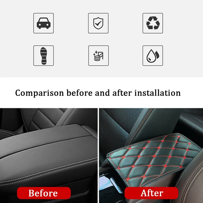 

Universal Car Amrest Box Cushion Leather Car Seat Armrest Box Cover Car Armrest Pad Cover Auto Center Console Box PU Cushion