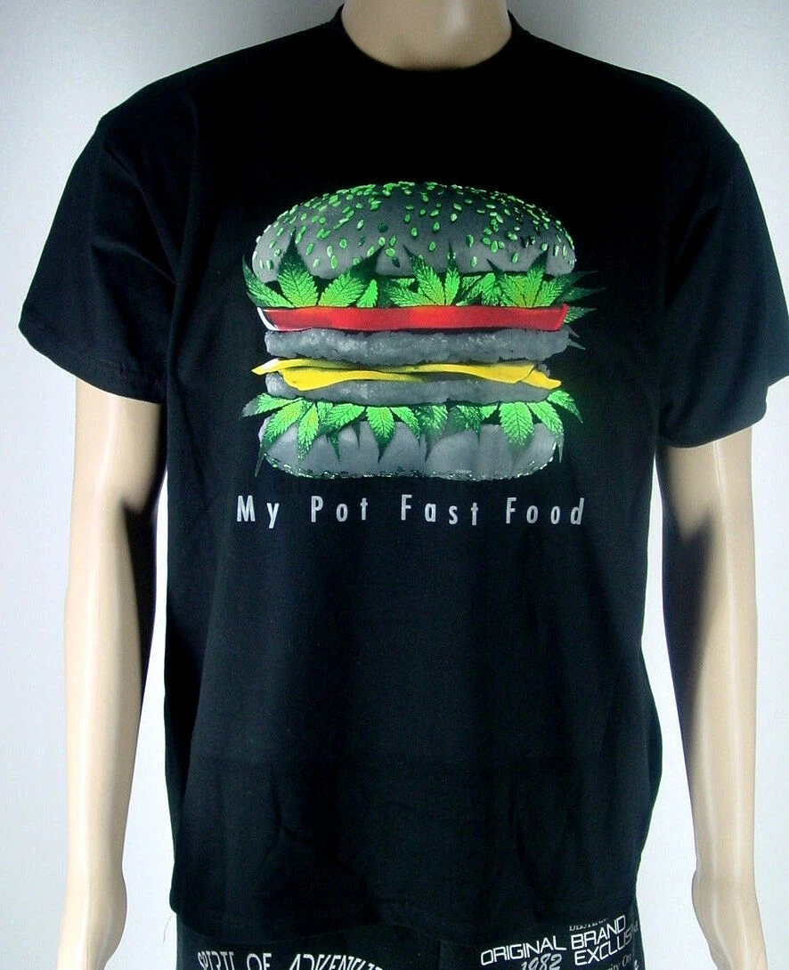Футболка My POT фаст фуд пеньковый Бургер s m l xl XXL новинка| |