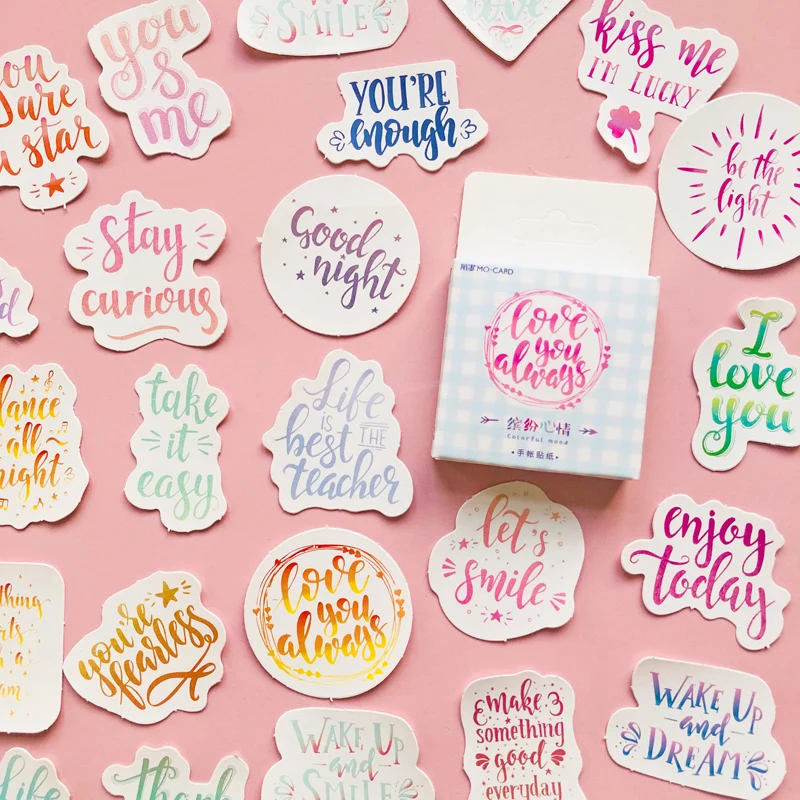 46 шт./кор. красочные настроения английские буквы DIY альбом для декоративных