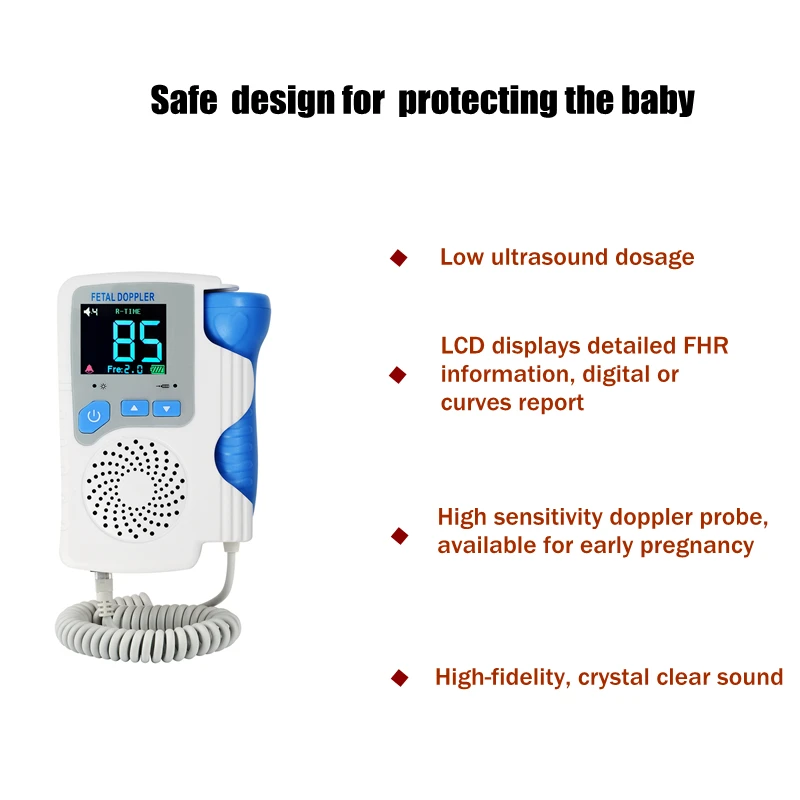 Фетальный допплер Kzecom FDA CE монитор сердечного ритма плода для беременного