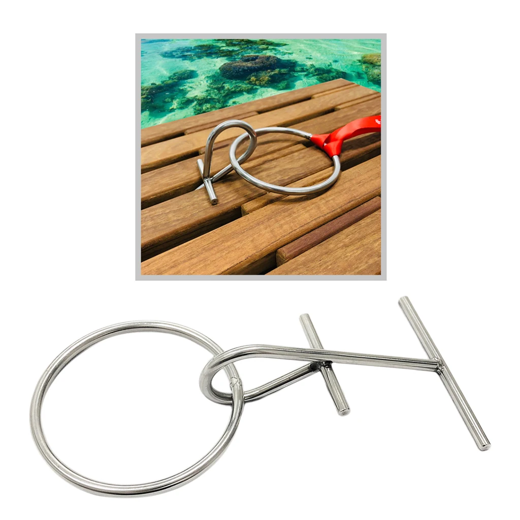 

Marine 304 Stainless Steel Portable Dock Ring Spring Ring Silver New