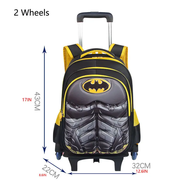 2 wheels bag 3D Детский рюкзак для путешествий на колесиках, рюкзак на колесиках для мальчиков, рюкзак на колесиках для школьников, школьная сумка на колесиках - Цвет: 2 wheels bag