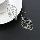 Модные простые металлические серьги с листьями в форме леса, новые женские серьги с листьями