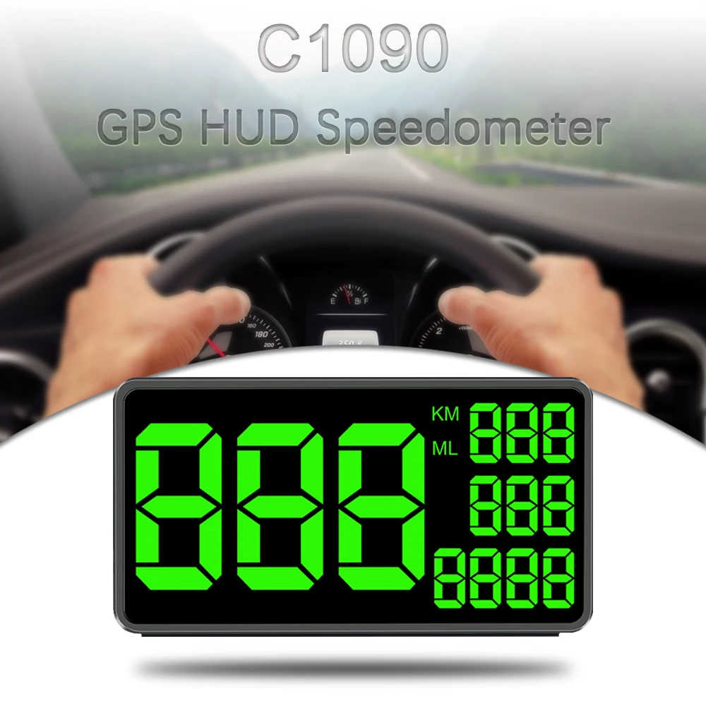 Лучший C1090 совместимый со всеми автомобильными GPS датчик скорости HUD с