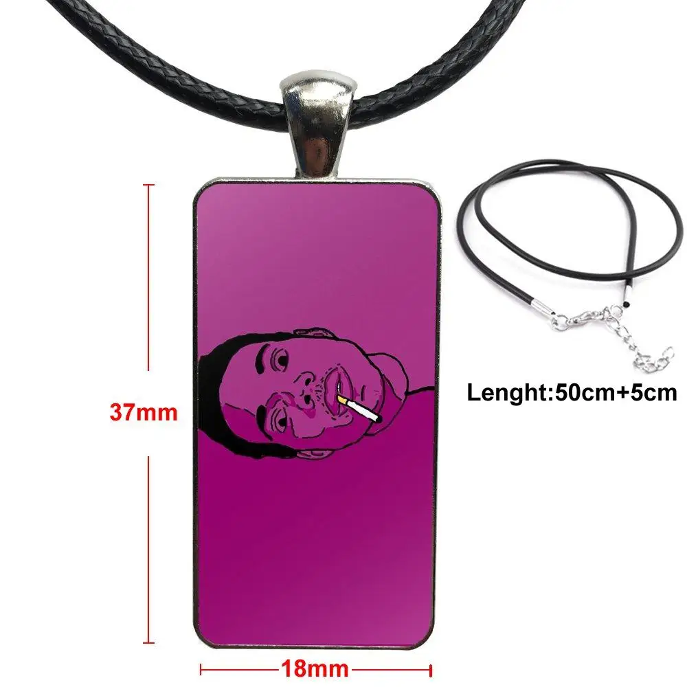 

For Girls Gifts Acidrap Chance The Rapper Good Glass Cabochon Choker Pendant Rectangle Necklace Steel Color Jewelry