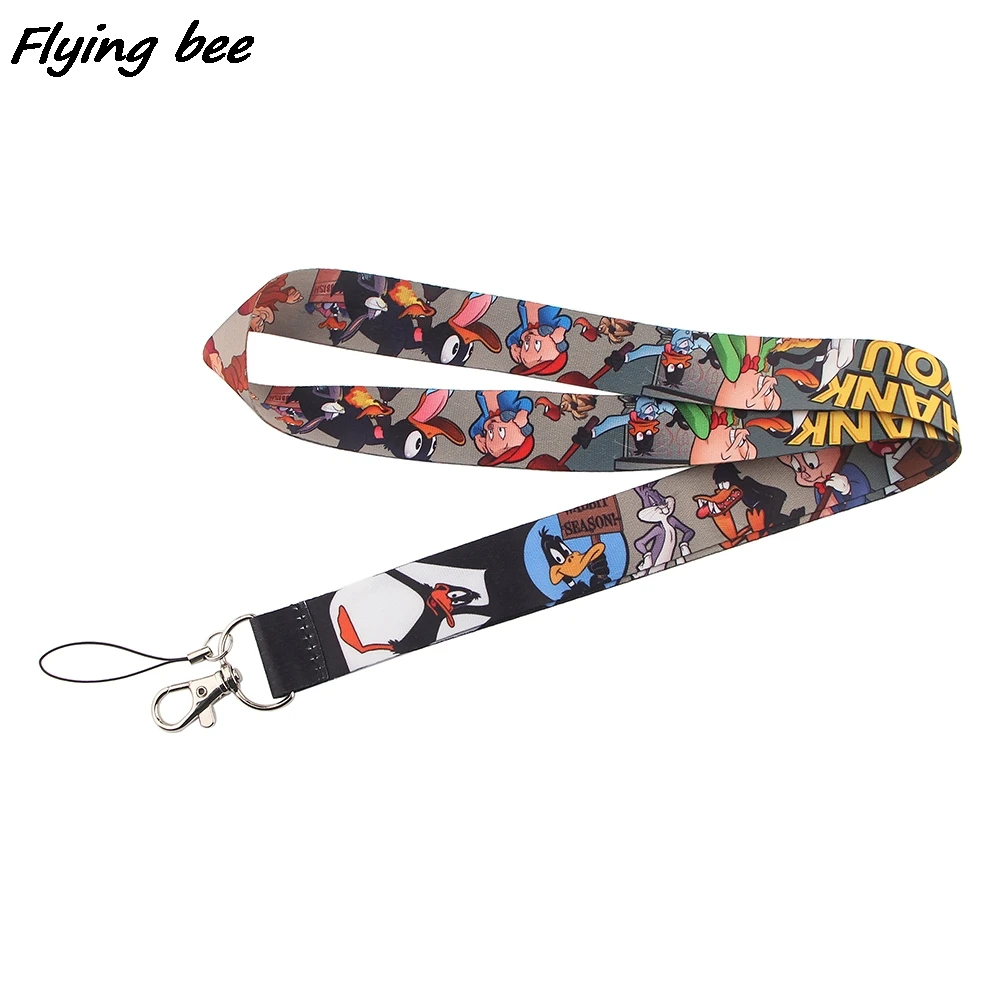 

Flyingbee Cartoon Rabbit Pig Duck Key Chain Lanyard Gifts For Child Students Friends Phone USB Badge Holder Necklace X1360