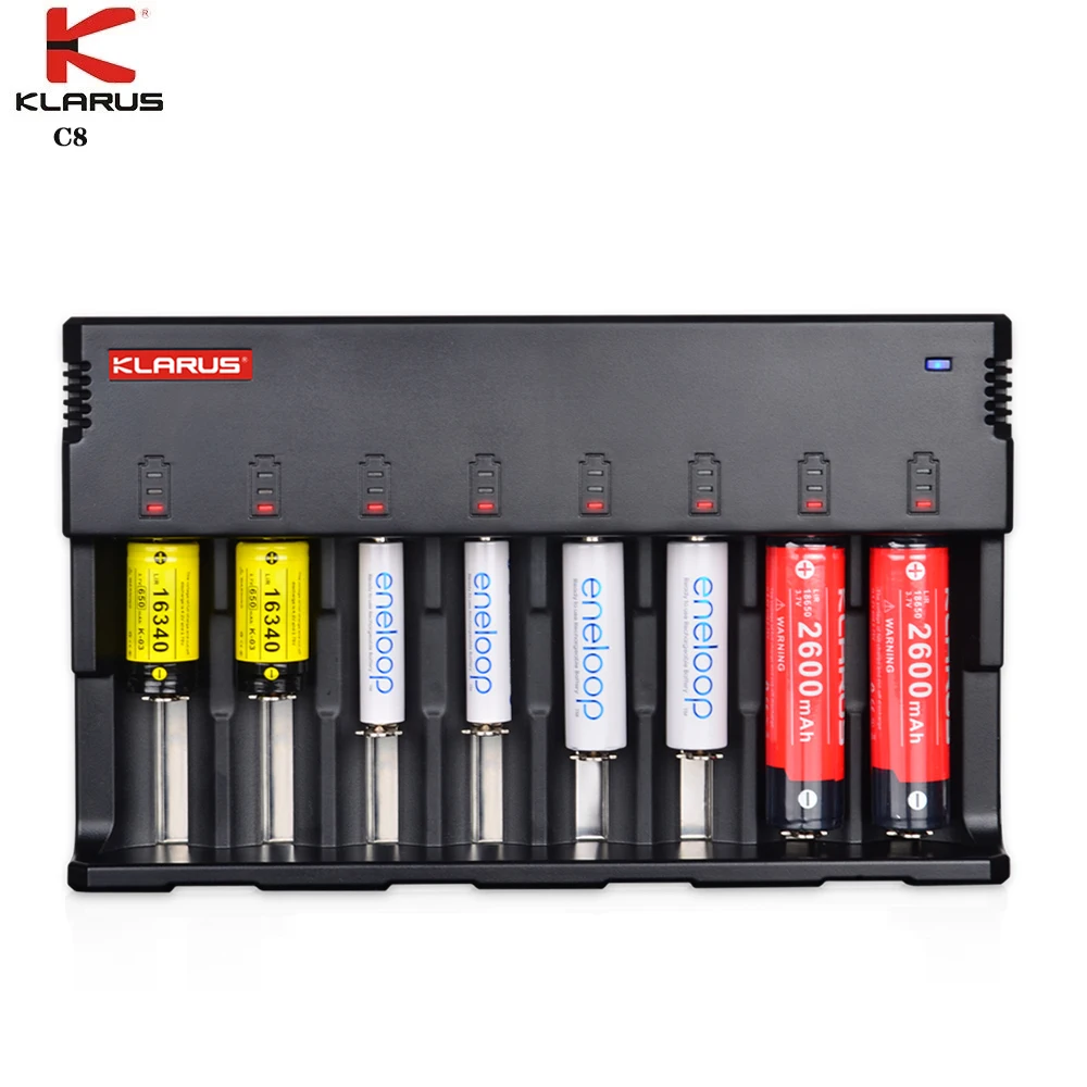 Зарядное устройство KLARUS C8 для первых восьми ячеек многофункциональное зарядное