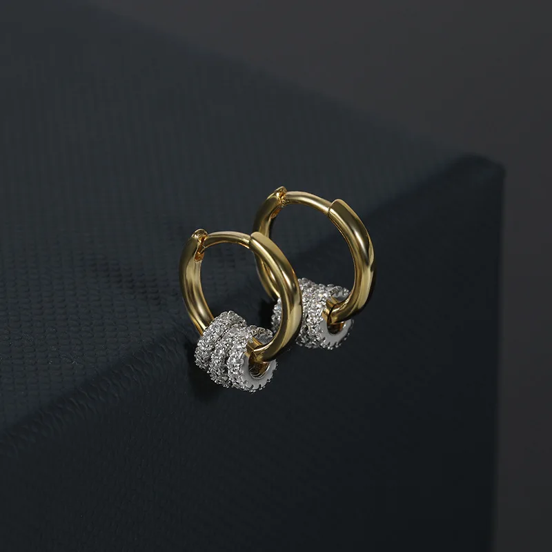 Fashion Earrings For Women Statement Small Circle Zircon Geometric Rhinestone Luxury Designer Jewelry For Women ZK40