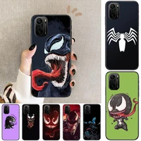 marvel venom avengers phone case for xiaomi redmi poco f1 f2 f3 x3 pro m3 9c 10t lite nfc black cover silicone back prett mi 10