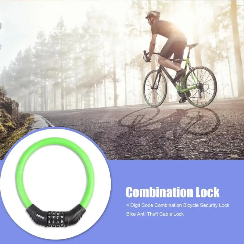 Горячая Распродажа велосипедный замок Многофункциональный 4 цифры код