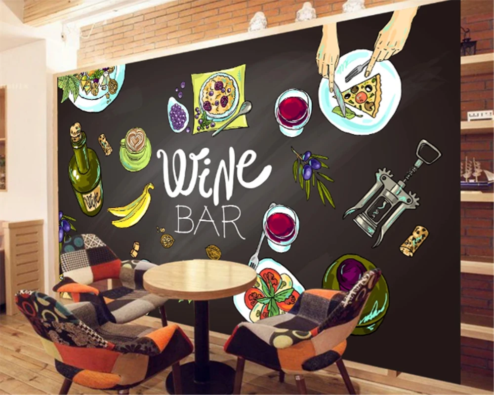 

beibehang Custom size fashion 3D three-dimensional hand-painted western food food tooling mural background wall behang wallpaper