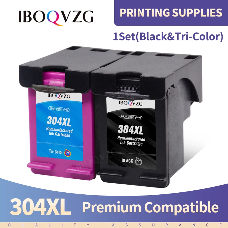 IBOQVZG Ink cartridge 304 xl Compatible with printers HP DeskJet 2620 2630 3720 3730 3750 3760 HP Envy 5010 5020 5030