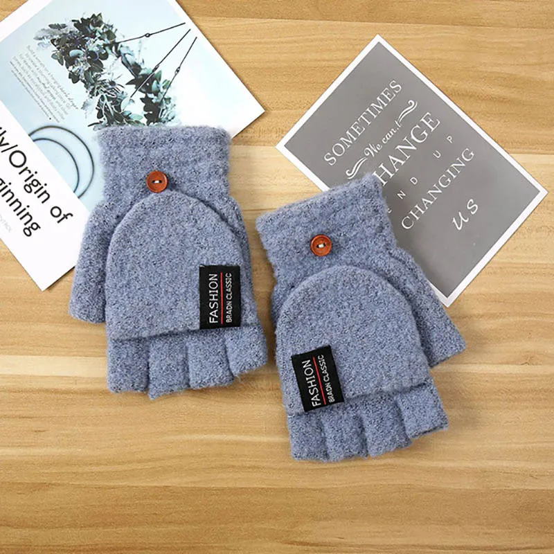 Calymel зимние теплые перчатки для сенсорного экрана сенсорные без пальцев Вязаные