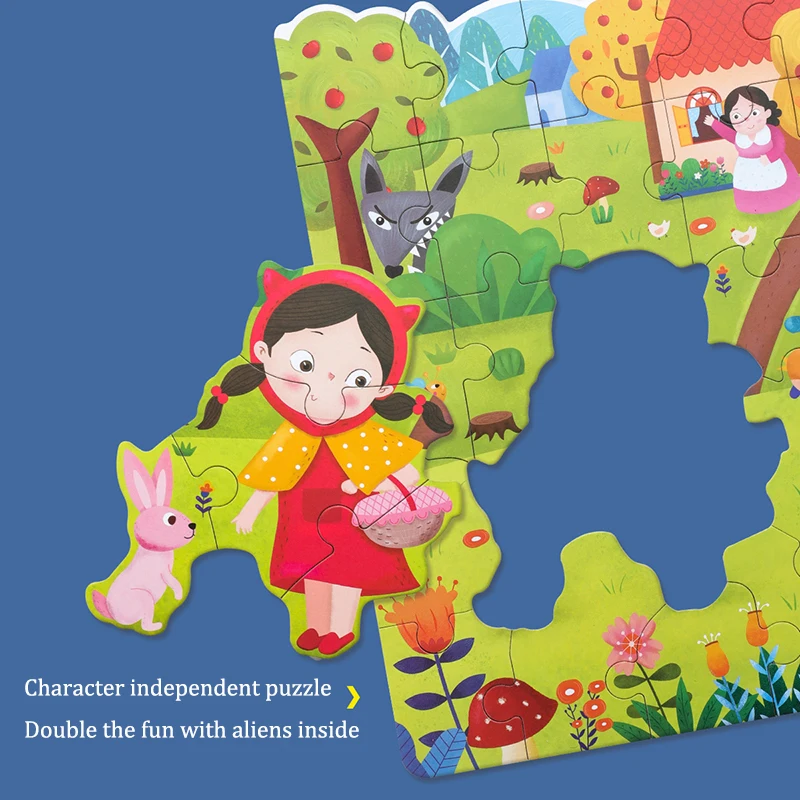 

Детский деревянный пазл «четыре в одном», 12 / 18 / 26 / 38 дюймов