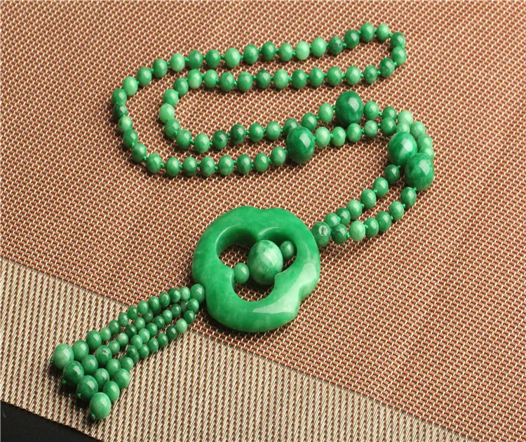 Медитировать на большой мир пряжки транспорта ожерелье из бисера Нефритового
