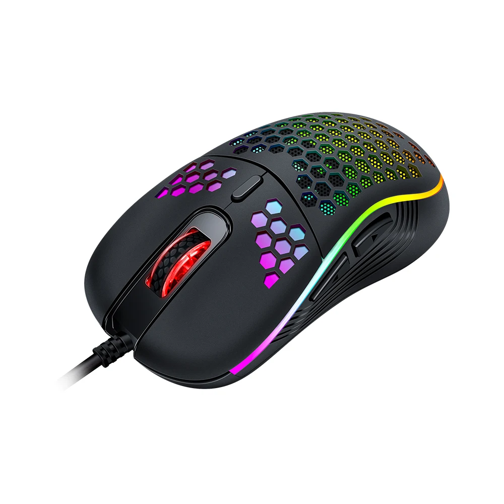 

Lightweight Gaming Mouse 7200DPI Honeycomb Shell Ergonomic Mice with Ultra Weave Cable For Computer Gamer PC Desktop