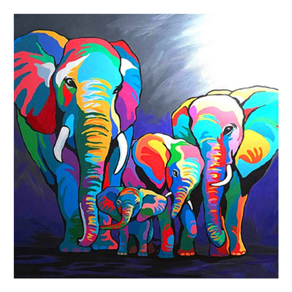 

FSBCGT Abstract Animal Elephant DIY Painting By Numbers Adults Drawing On Canvas Pictures By Numbers Home Wall Art Number Decor