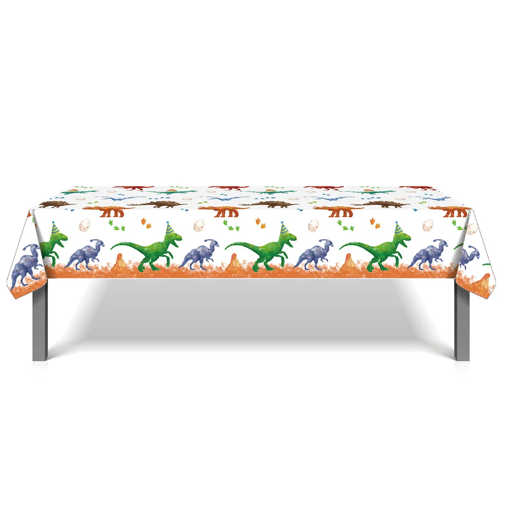 

130*220cm PE Dino Roar Dinosaur Birthday Party Theme Tablecover Wild One Baby Shower Disposable Tablecloth Party Decorations