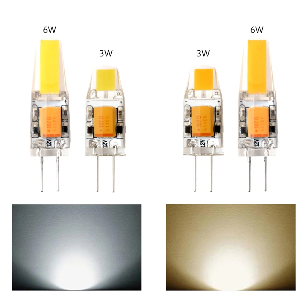 1/4/8/за штуку Бесплатная доставка 3 Вт 6 светодиодный COB лампы 12V AC DC G4 Светильник