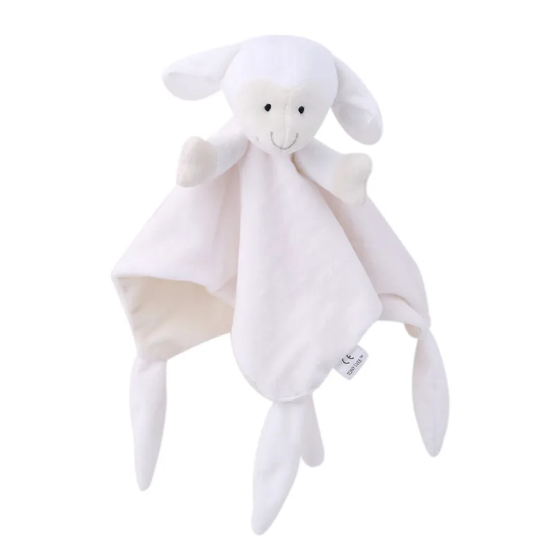 

2020 Infants Animal Appease Towel Puppy Rabbit Sheep Elephant Pattern Hand Towel Multifunctional Grasping Comforting Rattle Toy