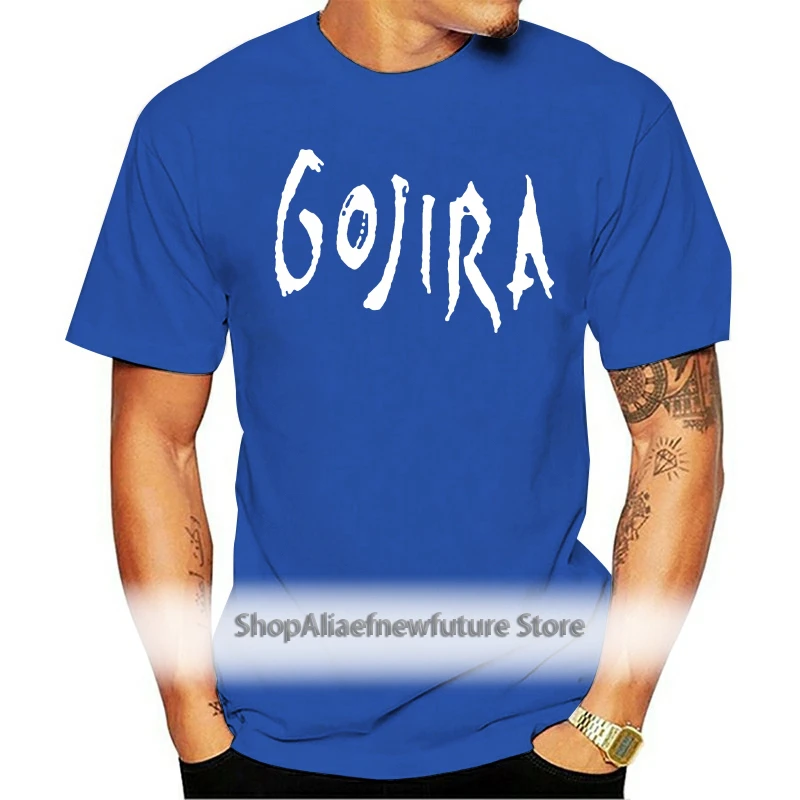 Мужская футболка Gojira металлическая музыкальная хлопковая черная