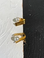 rispada eh33838 artificial pearl irregular earrings