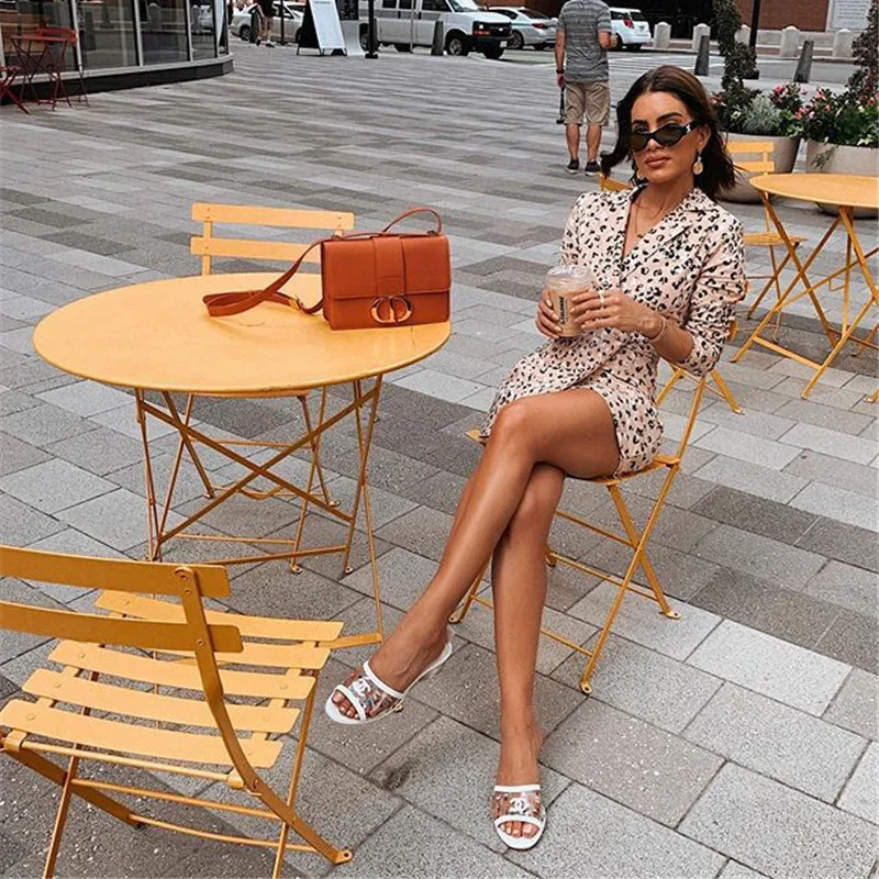 

Spring New Arrvial Women Leopard Mini Dress 2020 Office Lady Elegant Long Sleeves Slim Dress