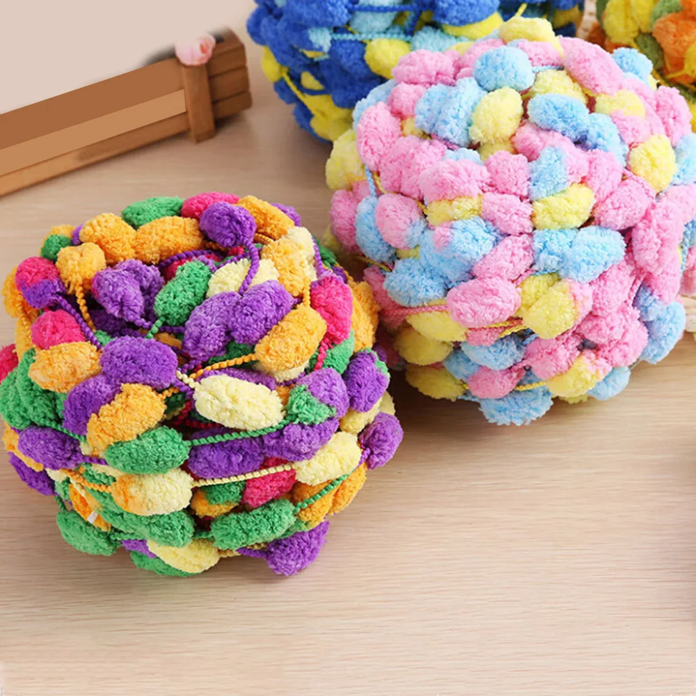 Толстая шерстяная Большая мягкая Радужная Нить с помпоном искусственная пряжа