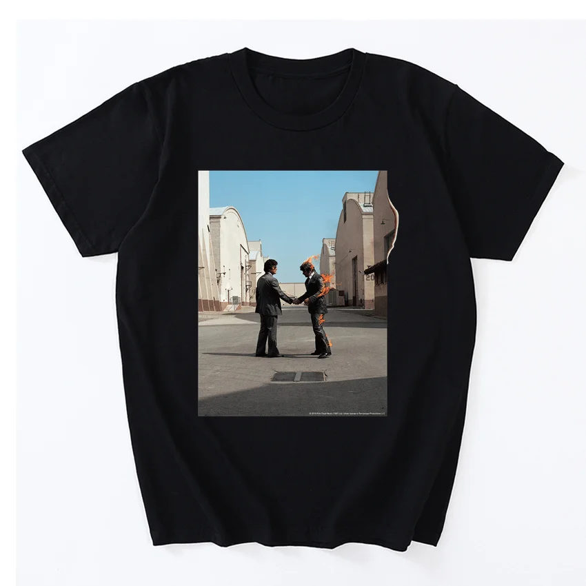 

Classic Wish You Were Here T Shirt British Rock Band Casual Cotton Tops Tee T-Shirts Loose Clothes Gift