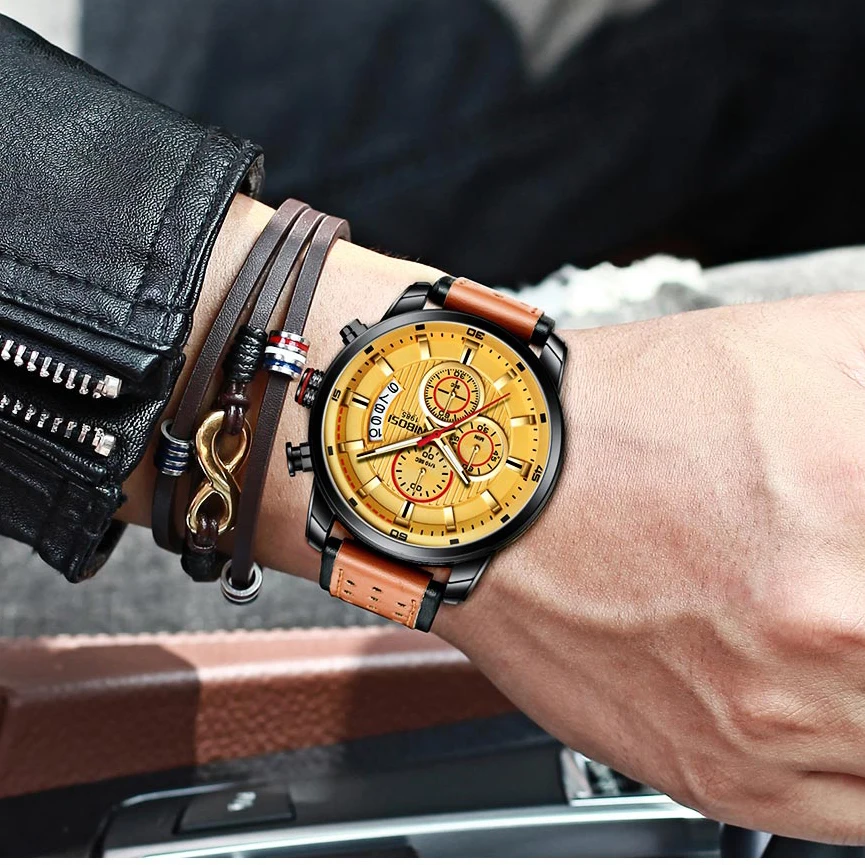 NIBOSI мужские часы Топ люксовый бренд водонепроницаемые спортивные наручные