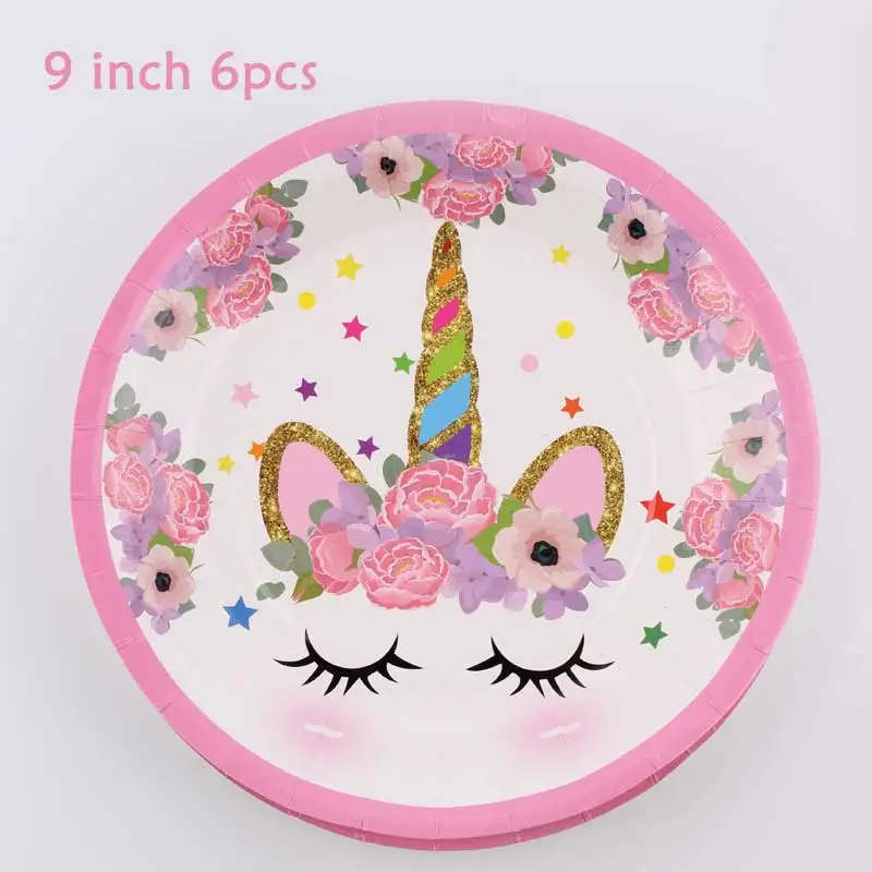 Одноразовые бумажные полотенца с единорогом для вечеринки розовой тематикой