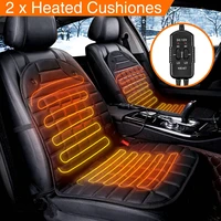 2pcs universal car heated seat covers winter keep warm seats cover heater 30w 38w 45 65 degree adjustable 12v heating pad