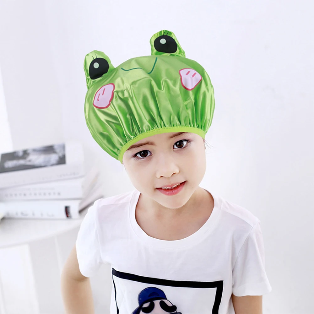 Двухслойная детская Водонепроницаемая шапка для душа из ПВХ с рисунком