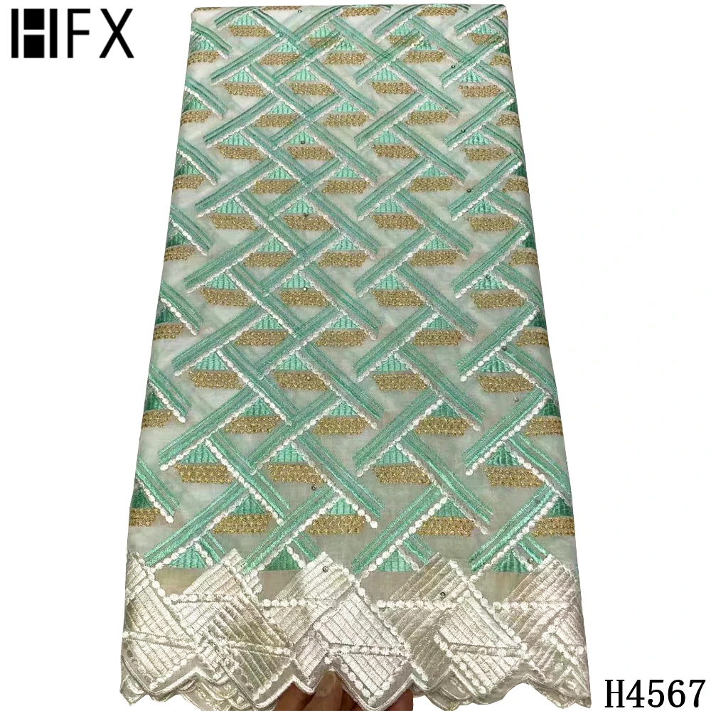 

HFX Swiss Voile Lace In Switzerland 2021 High Quality Lace African Cotton Lace Fabric Fashion Nigerian Lace Fabric 5 yards