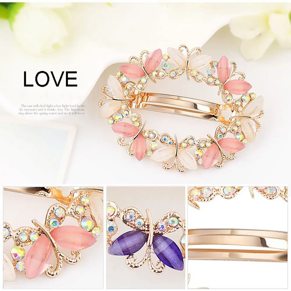 

1PC Crystal Rhinestone Hair Clips For Women Girls Flower Butterfly Barrettes Clamp Hairpins Brooch Hair Styling Tool New Arrival