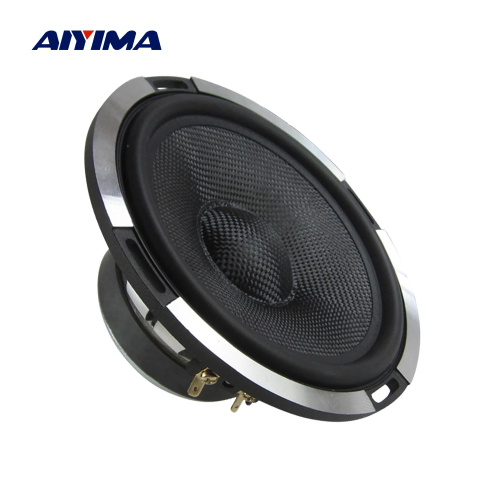 

AIYIMA 1Pcs 6.5 Inch Midrange Bass Speaker Unit 4 Ohm 300W Aluminum Carbon Fiber Audio Woofer Loudspeaker HIFI Car Speaker