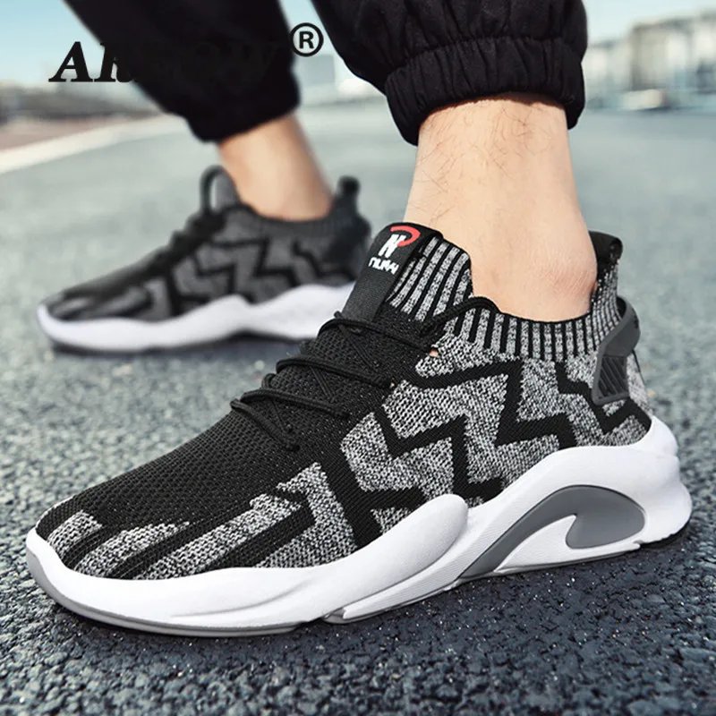 

2021 Summer New Style Men's Shoes Fashion Flying Woven Men's Casual Shoes Front Lace-up Breathable Running Sports Shoes Men