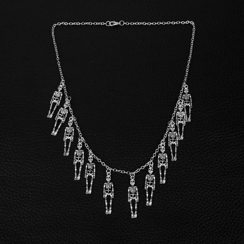 Винтажное ожерелье в стиле панк пиратский Скелет Череп подвеска ювелирные