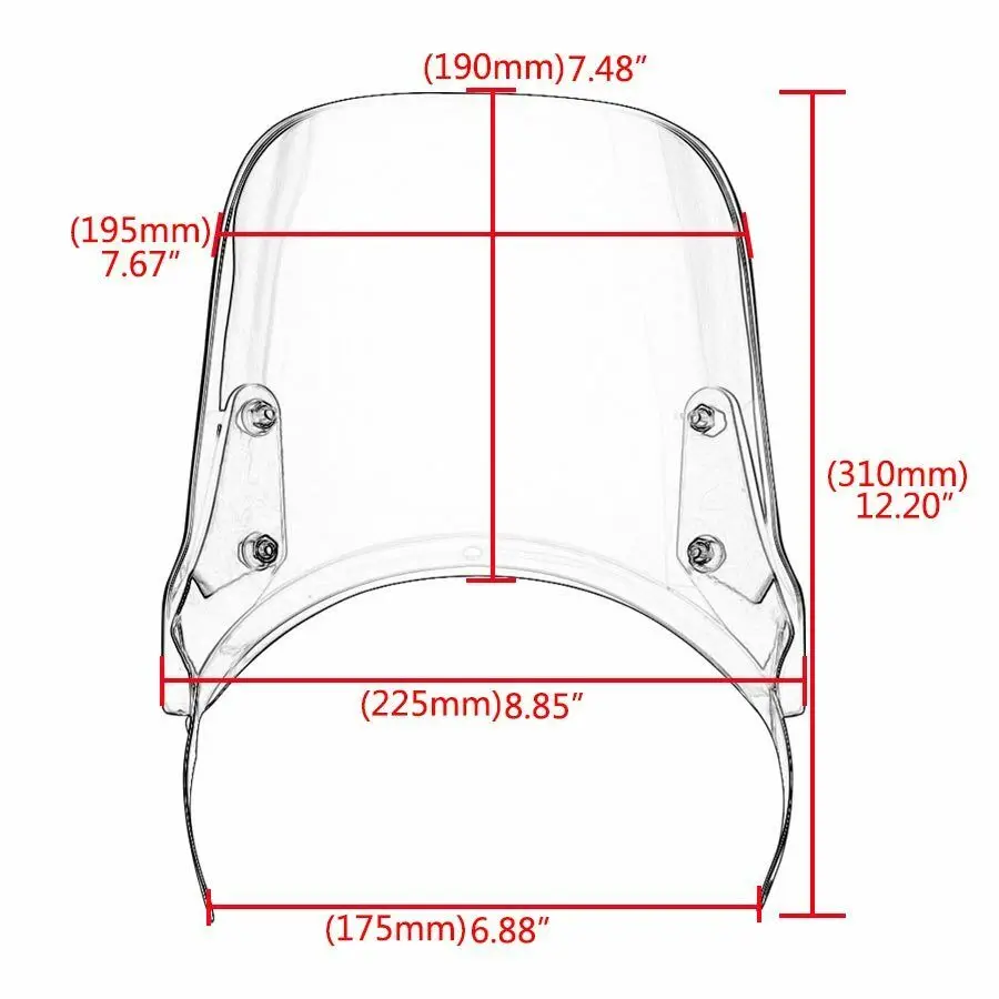 Nuoxintr Motorcycle Windshield Spoiler Airflow Wind Deflector Extension Windscreen For Royal Enfield Classic 500CC | Автомобили и