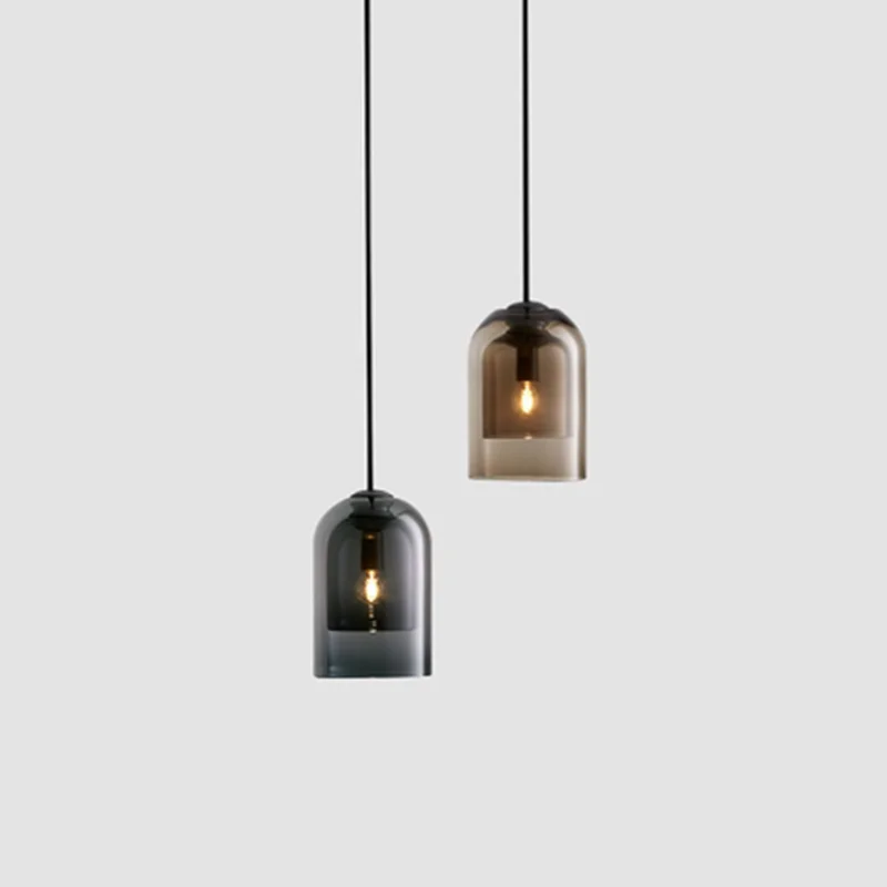 

Nordic Minimalist Bedside Pendant Lights Creative Dining Room Bar Counter Ins Style Glass Light Fixtures Cafe Restaurant Iron AC