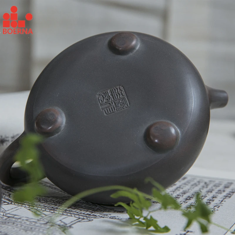 

BOERNA Nixing teapot self produced and self sold raw material Dahongpao Handmade with Poems Carved Shipiao teapot exquisite