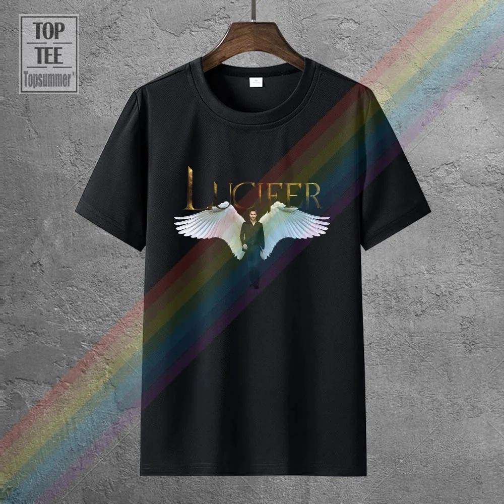 

Lucifer Morningstar Men T Shirt Hip Hop Kpop 4Xl 5Xl 6Xl Cotton Short Sleeve Clothes For Men